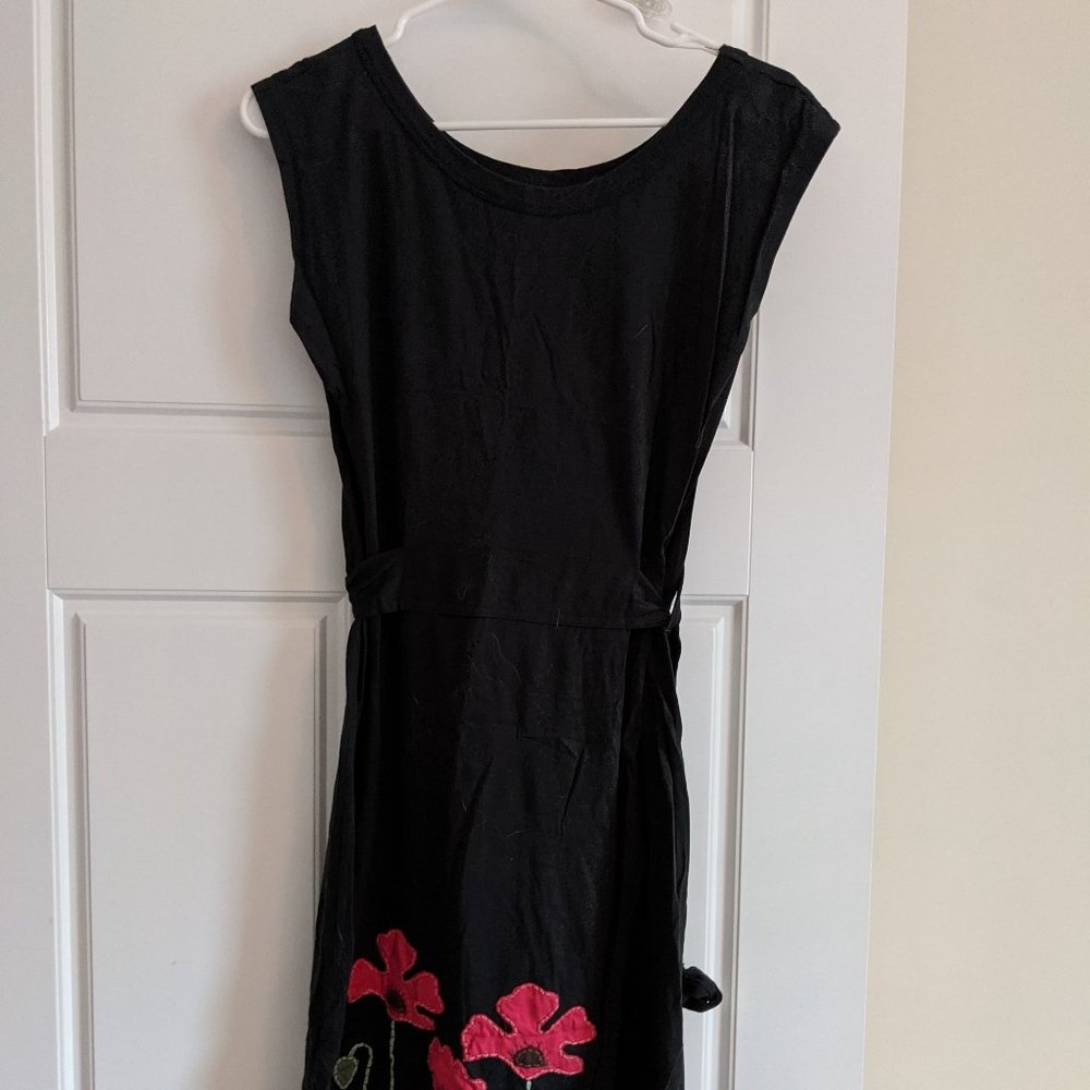 Synergy Black Dress with flower detail